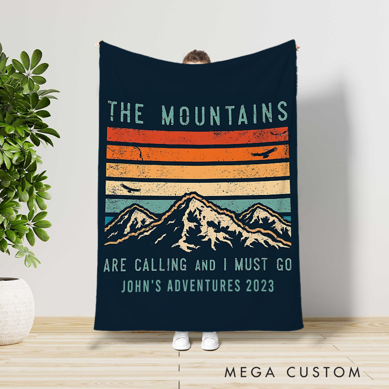 Personalized Nature Adventure Lovers Throw Blanket Outdoor Enthusiasts Throw Blanket Gift for Camping Hiking Lovers