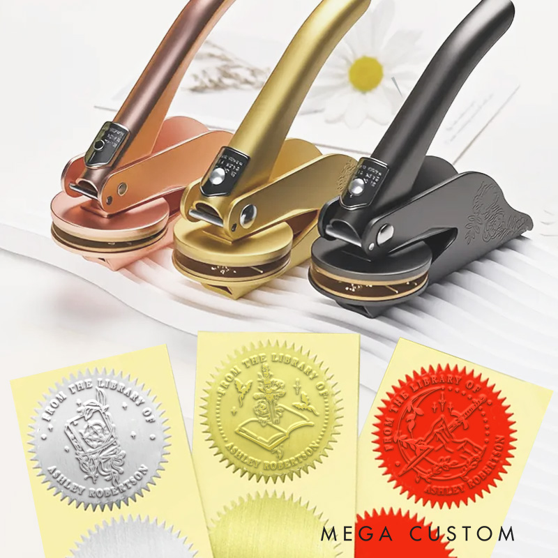 Personalized Dragon Fantasy Novel Hand Held Book Embosser Stamp Dragon Lover Birthday Embosser Stamp with Name Text Gift for Book Lovers Reading Gift