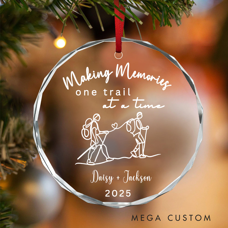 Personalized Hiking Ornament for Couples Outdoor Adventures Lovers Christmas Ornament for Hiking Lovers Christmas Gift
