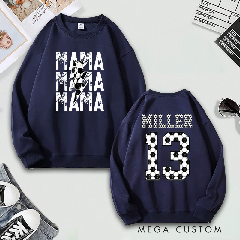 [Copy]Personalized "Mama" Football Sweatshirt with Custom Names and Numbers Design