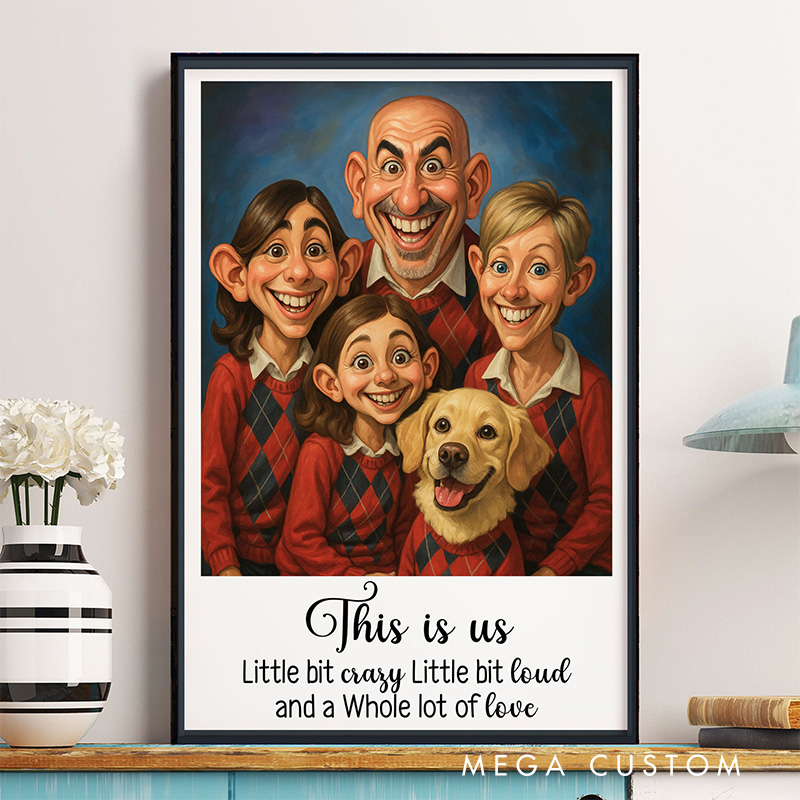 Personalized Caricature Wall Art For Family Siblings Sisters Poster Without Frame Custom Cartoon Art Lover Gift Custom Portrait