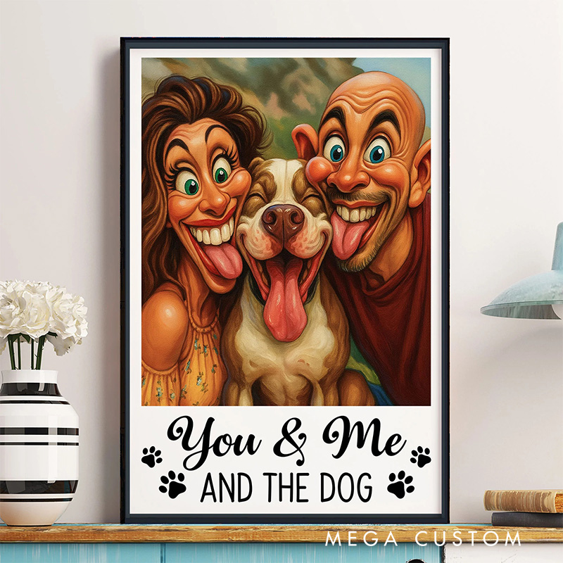 Personalized Caricature Pet Wall Art For Dog and Cat Lovers Poster Without Frame Custom Cartoon Art Lover Gift Custom Portrait