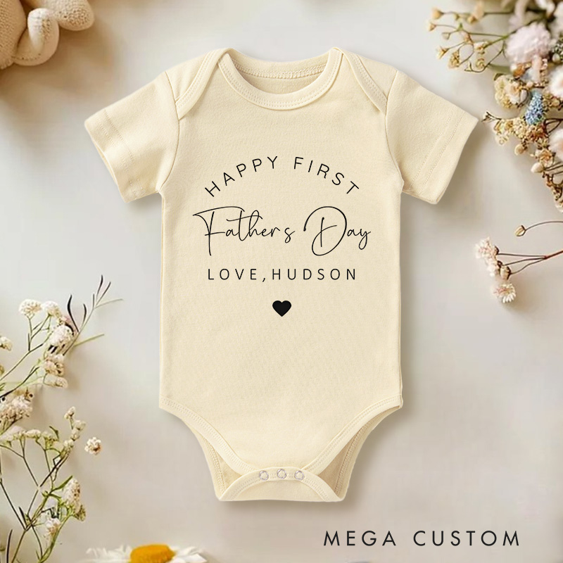Personalized Happy First Father's Day Baby Onesie Cute Father's Day Gift