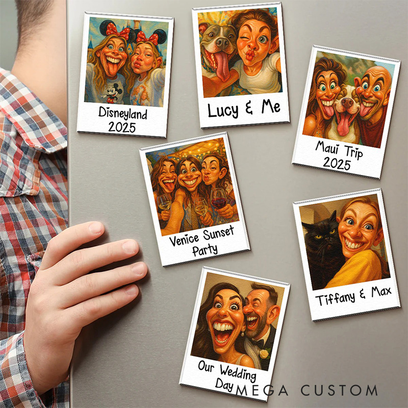 Personalized Funny Photo Art Magnet For Family Friends Fridge Magnet with Photo Custom Art Lover Gift Custom Portrait