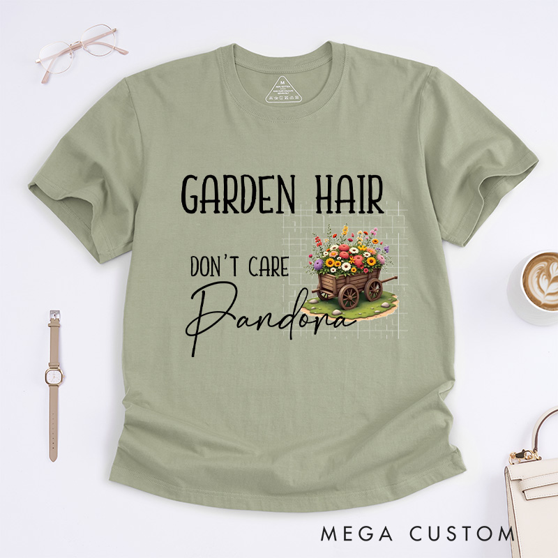 Personalized Garden Hair Don't Care Classic T-Shirts Plant Lover Shirt Plant Lover Gift Gardening Shirt Gardener Gift Garden Tee Shirt