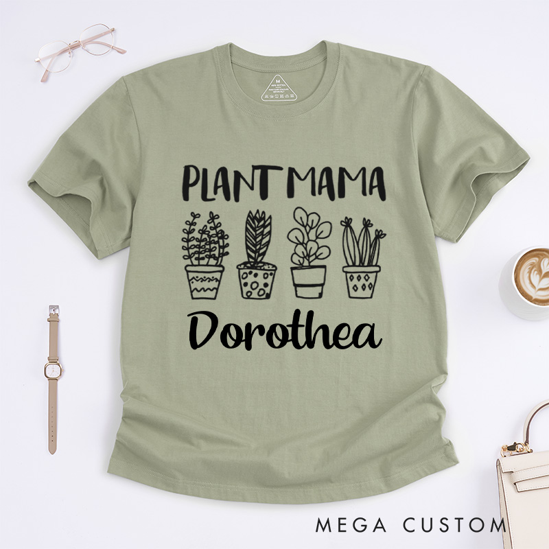 Personalized Plant Mama Classic T-Shirts Crazy Plant Lady Shirt Plant Shirt Plant Lover Gift Mother's Day Gift Gardening Shirt Gardener Gift