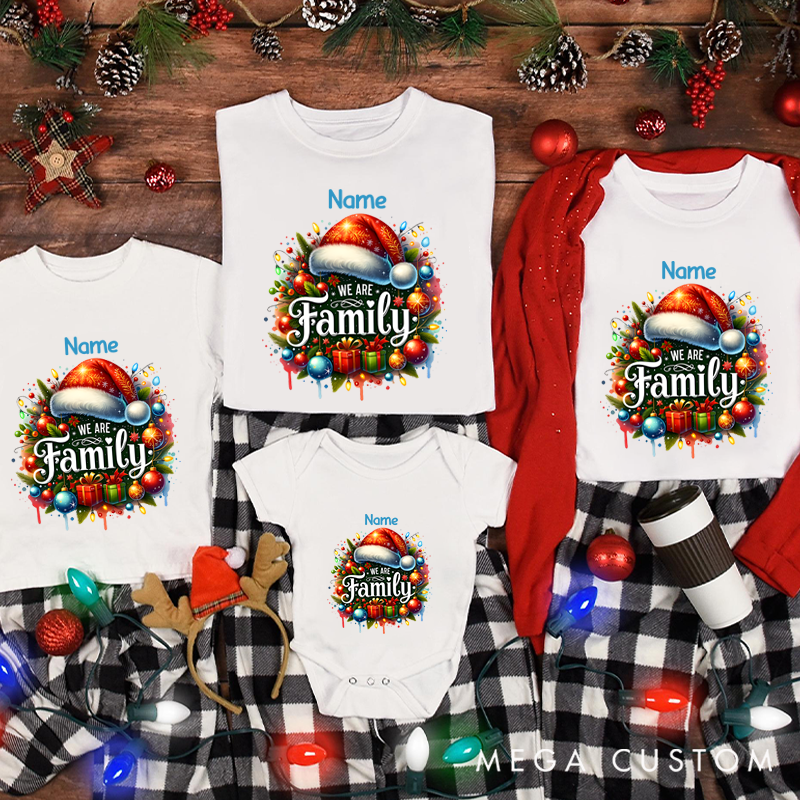 Personalized We Are Family Christmas Theme Matching Outfit for Memorable Christmas Moments