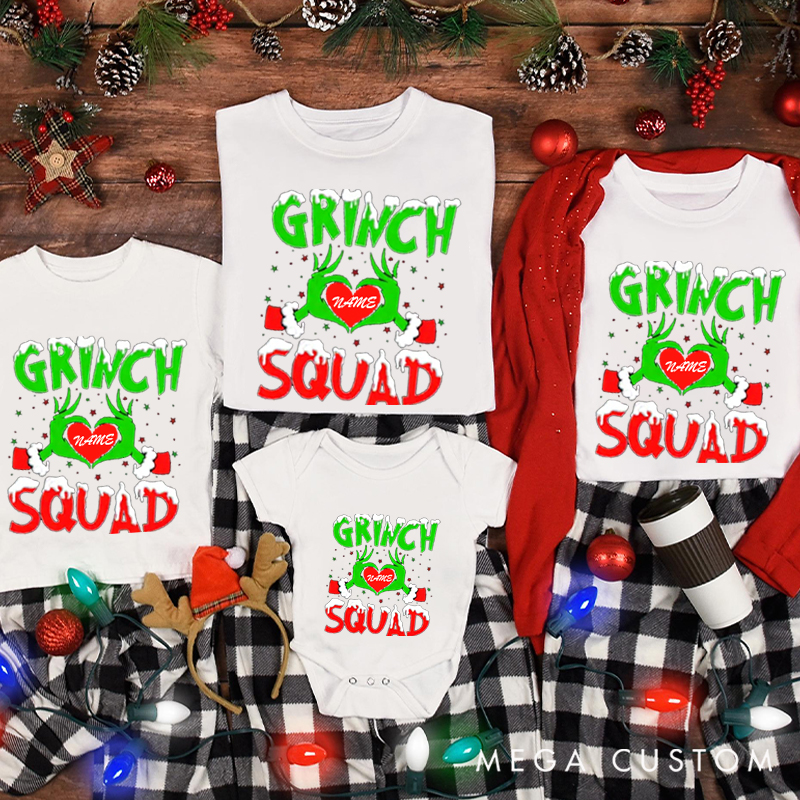 Personalized Green Squad Reunion Christmas Theme Family Matching Outfit