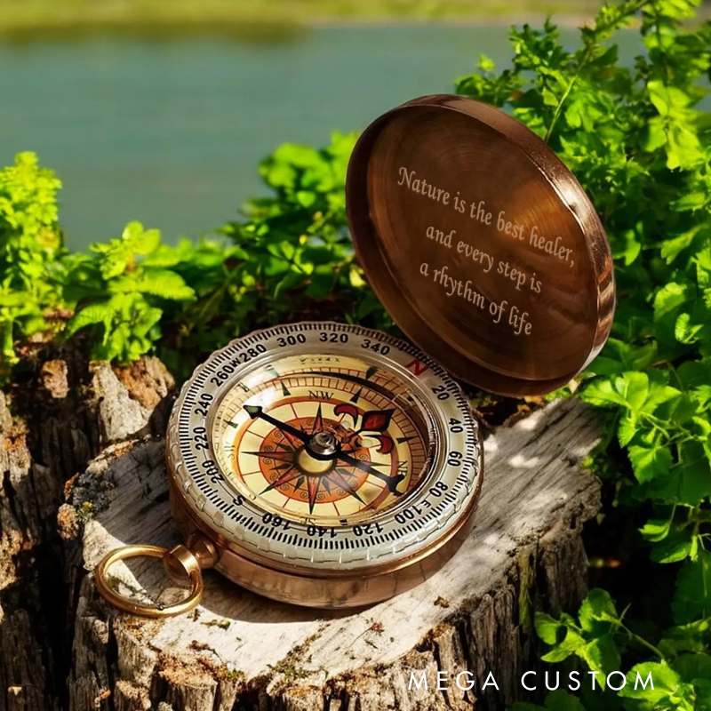 Personalized Outdoor Adventures Luminous Compass Hiker Camper Nature Lovers Compass Engraved Gift for Camping Hiking