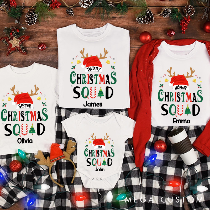 Personalized Festive Holiday Squad with Creative and Playful Designs for Special Christmas Moments Family Theme Matching Outfit