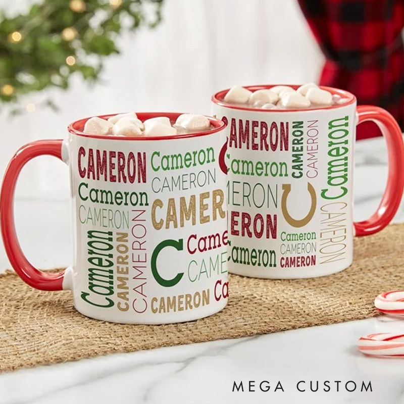  Personalized Christmas Repeating Name Kids Mug 