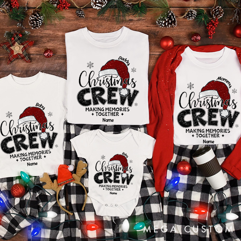 Personalized Christmas Crew Making Memories Together Family Theme Matching Outfit