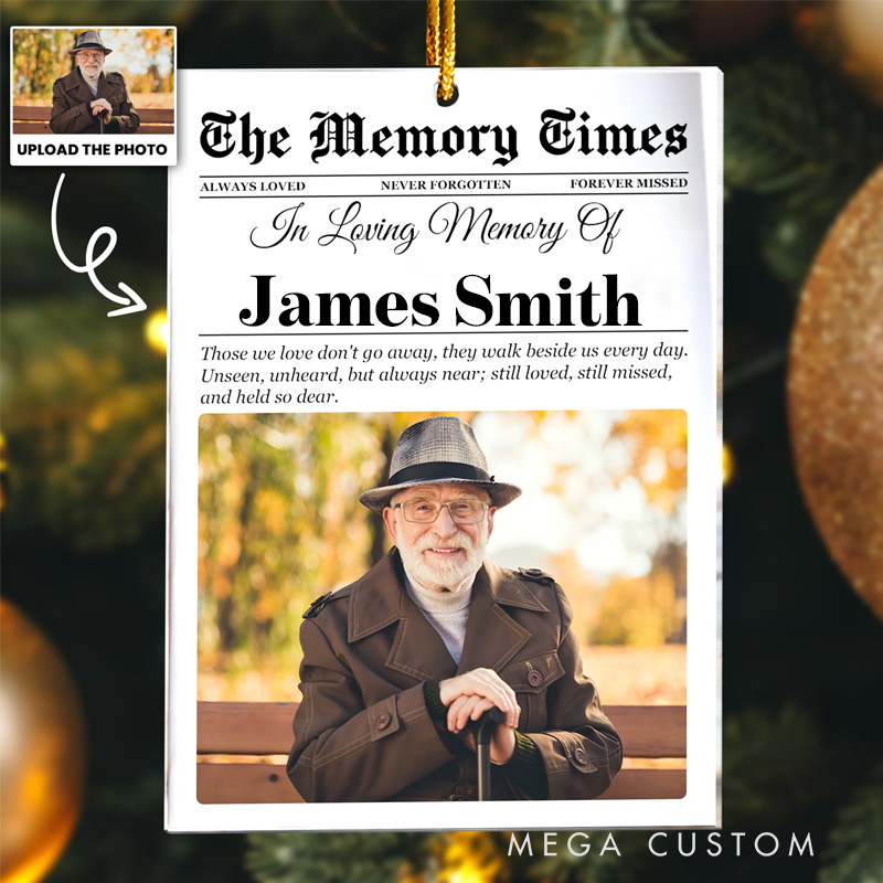 Personalized Memorial Ornament Acrylic Photo Ornament The Memory Times In Loving Memory of Loved One