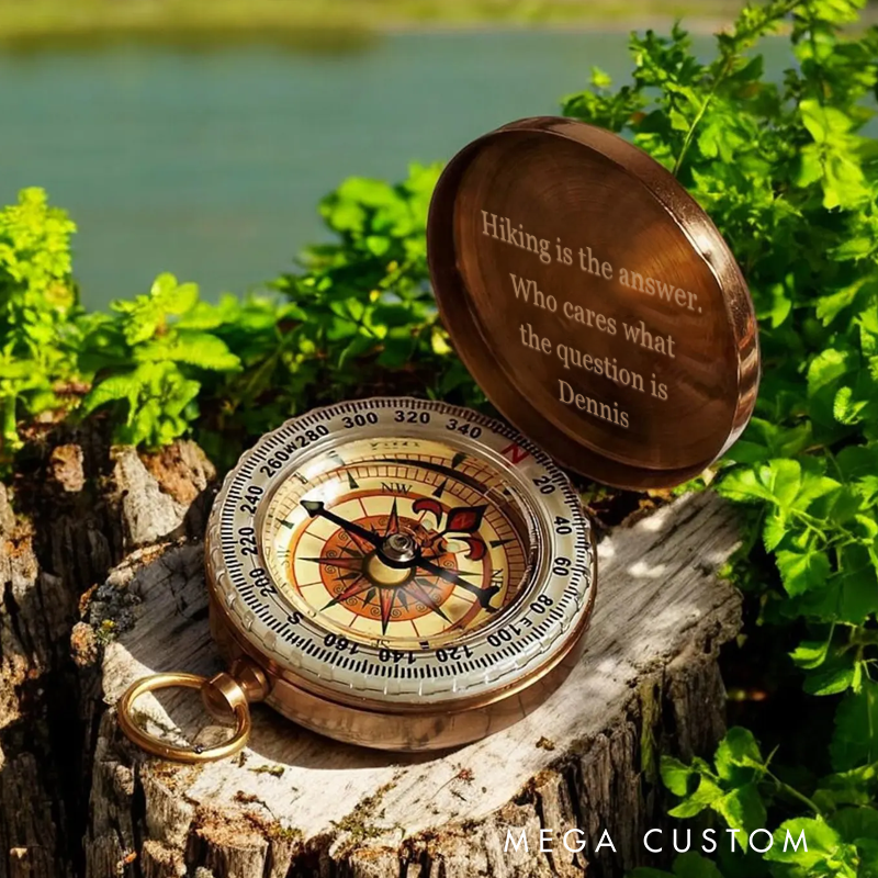 Personalized Outdoor Hiking Lovers Luminous Compass Custom Adventures Nature Lover Compass Gift for Outdoor