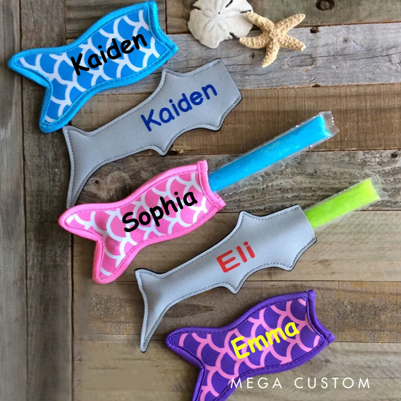 Personalized Mermaid Popsicle Holder for Kids to Enjoy Frozen Treats with Fun and Colorful Style Outdoors