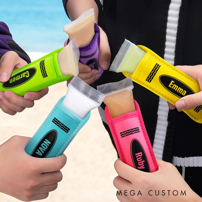 Personalized Neoprene Popsicle Holder for Kids to Keep Hands Warm and Enjoy Cool Treats in Vibrant Colors