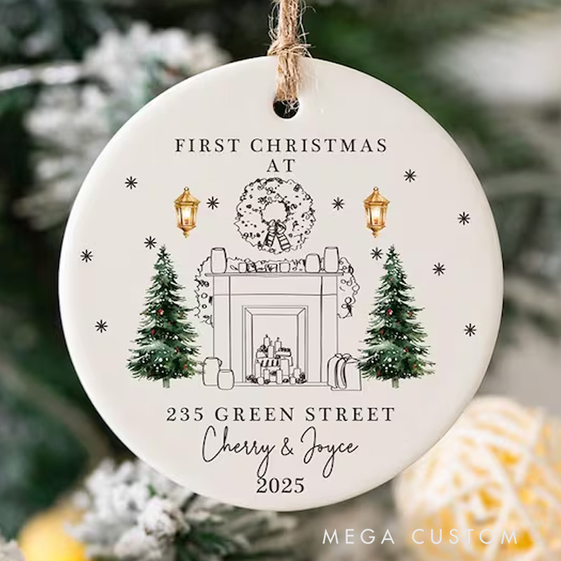 Personalized Christmas New Home Baubles with Address and Name Cohabitation First Christmas Ornament Gift Housewarming Gift New Home 2025