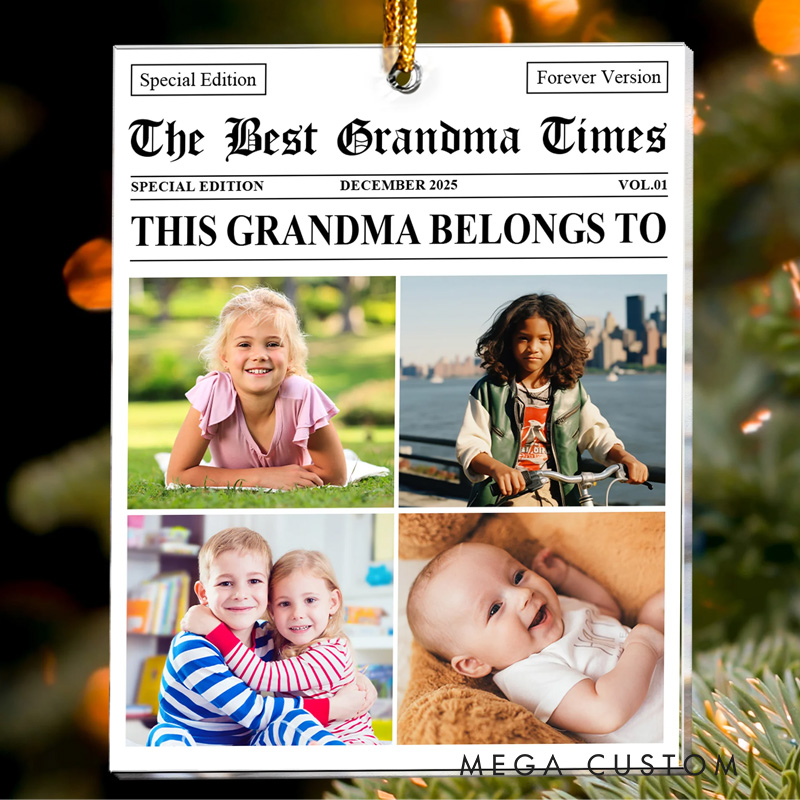 Personalized The Best Grandma Times Acrylic Photo Ornament