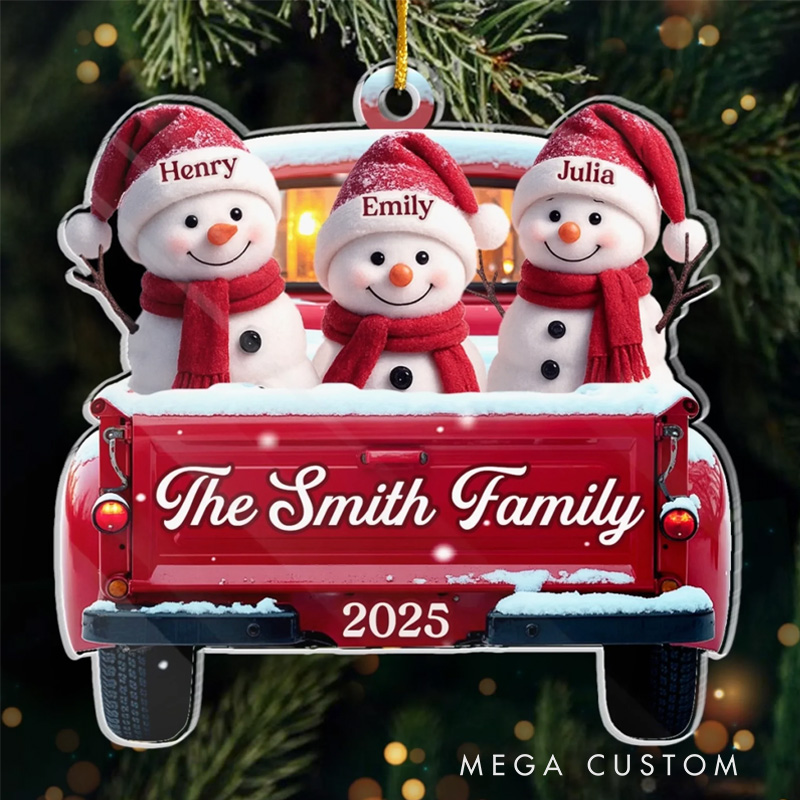 Personalized Acrylic Ornament Custom Family Christmas Ornament Gifts For Mom Dad Kids Family Sleigh Vibes