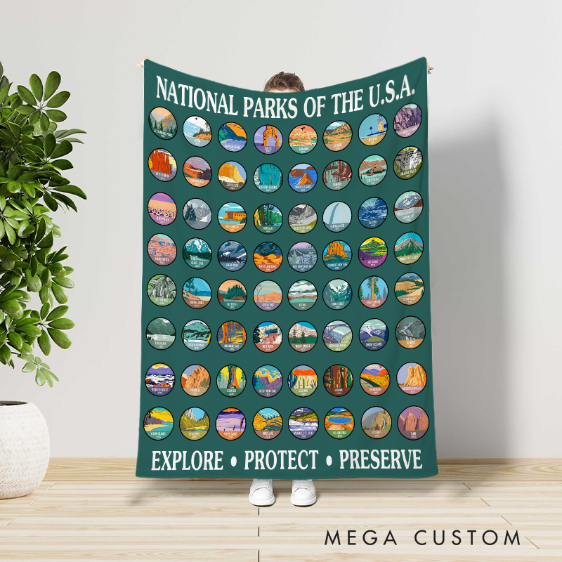 63 National Parks Throw Blanket Parks Lover Gift for Nature Lover Rv Decor Camping Blanket Parks Gift for Protect Our Parks Conservation Gift