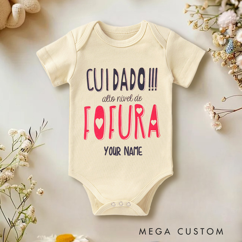 Personalized High Level Of Cuteness Care Baby Onesie