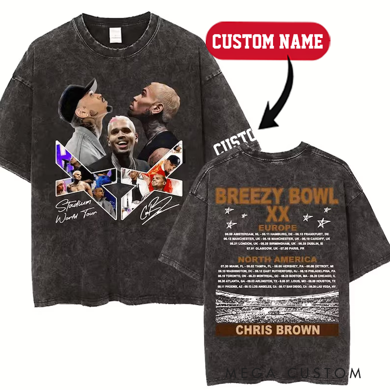 Personalized Hip Hop Music Tour Washed T-Shirts Concert Shirt Gift for Fans Country Music Music Lover