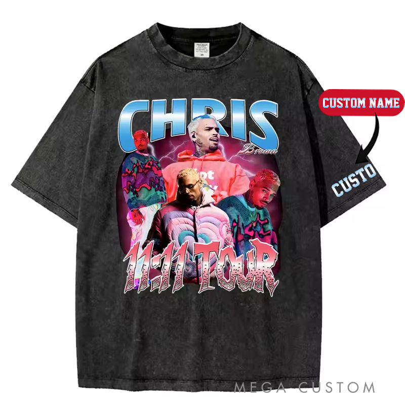 Personalized Hip Hop Music Tour Washed T-Shirts Concert Shirt Gift for Fans Country Music Music Lover