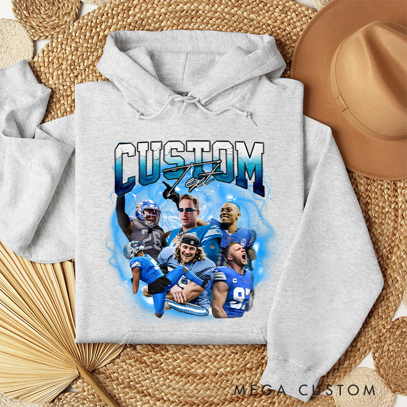 Personalized Lightning-Themed Athlete Graphic Hoodies with Custom Photos and Text