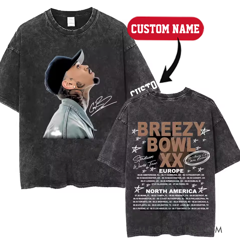 Personalized Hip Hop Music Tour Washed T-Shirts Concert Shirt Gift for Fans Country Music Music Lover