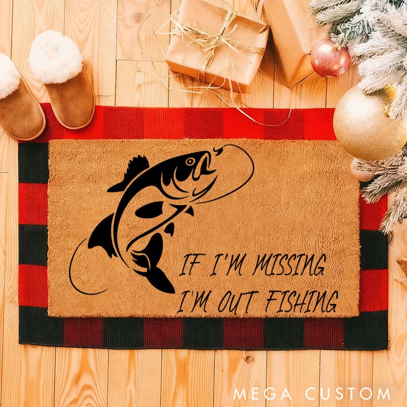 Personalised Welcome Mat Unique Gift Rug Home Decor Outside New Home Gift Perfect Gift for Fishing Lover Outdoor Decor Durable and Non-Slip Mat