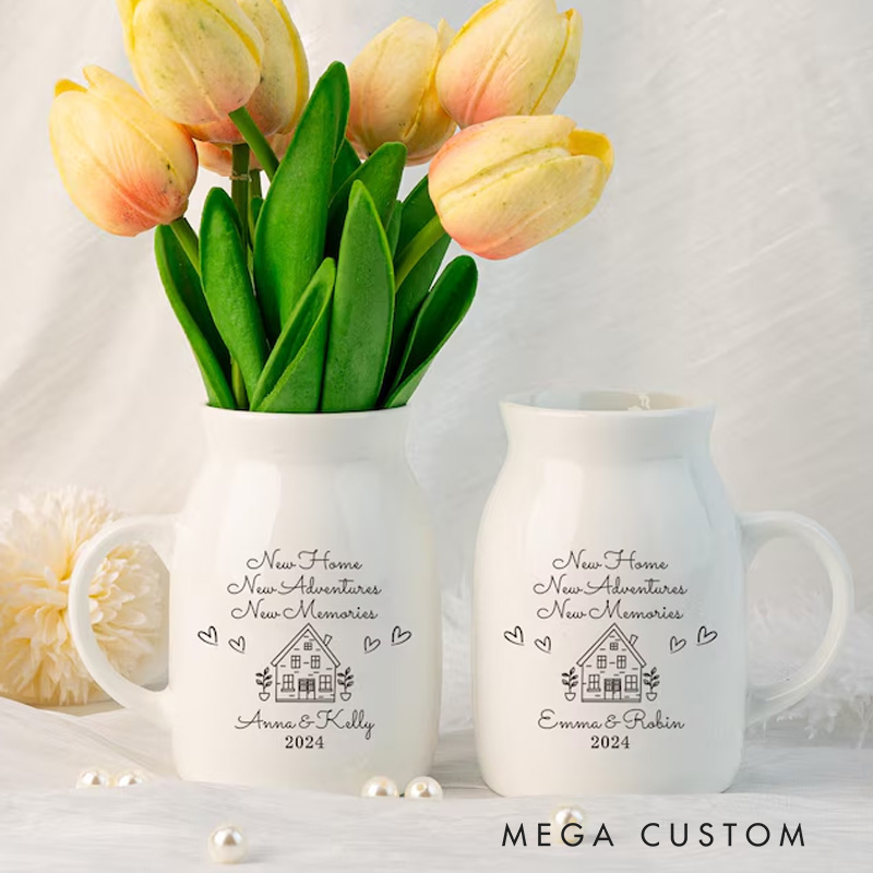 Personalised New Home Gift Flower Vase for New Home Occasion Housewarming Gift Idea for Couples Moving In Gift for Friend Mini Ceramic Vase