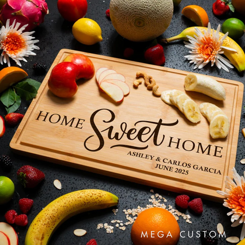 Personalized Cutting Board Wooden Charcuterie Board Gift for First Home Engraved Housewarming Gift Custom Wedding Gift Bridal Shower Present