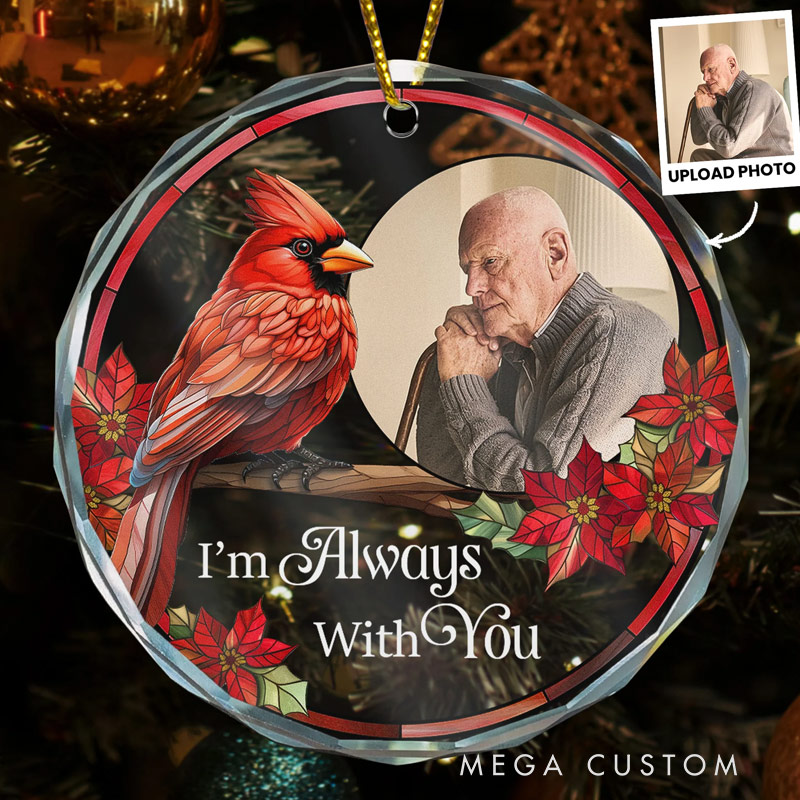 Personalized Glass Photo Ornament Memorial Christmas Ornament  Sympathy Gift for Loss of Loved One