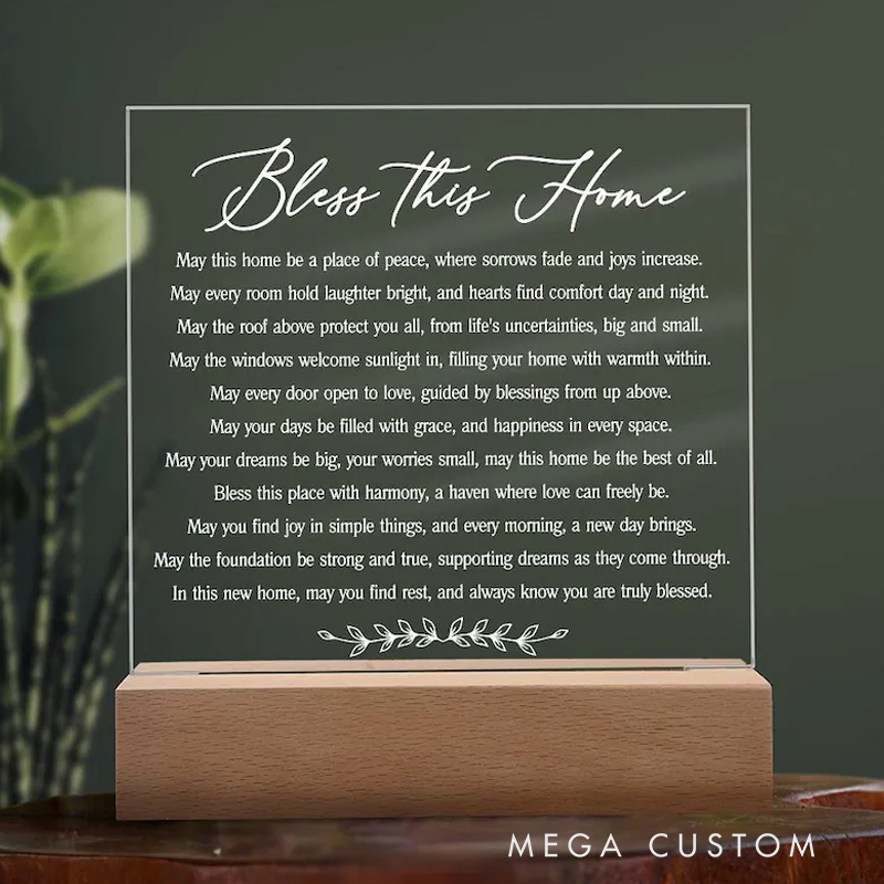 Personalized House Blessing Prayer Acrylic House Blessing Gift Housewarming Gift New Home New House Gift House Prayer Christian Housewarming Gift