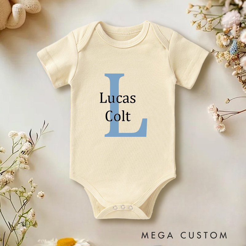 Personalized Name And Initials Design Baby Onesie