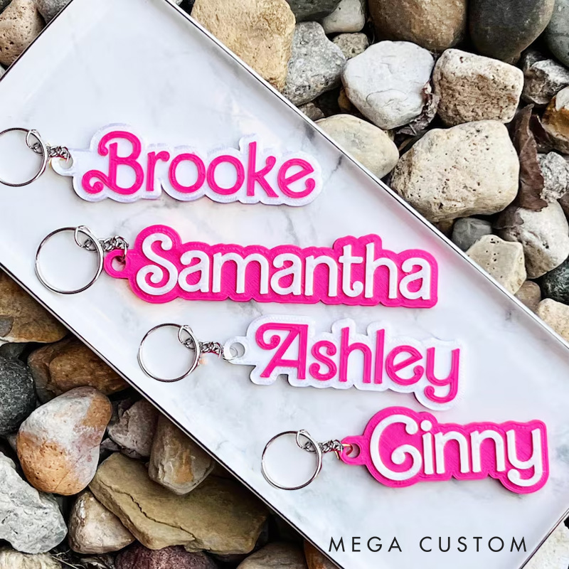Personalized Pinky Doll 3D Printed Keychain Acrylic Name Tag for Bags for Movie Lover