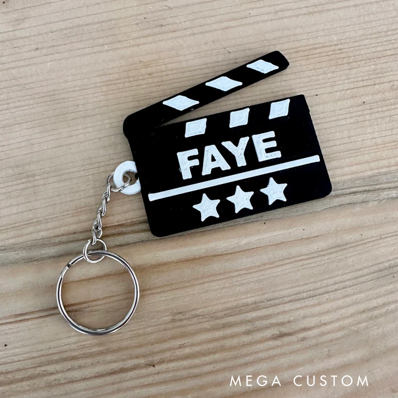 Personalized Movie Clipboard 3D Printed Keychain Acrylic Name Tag for Bags for Movie Lover