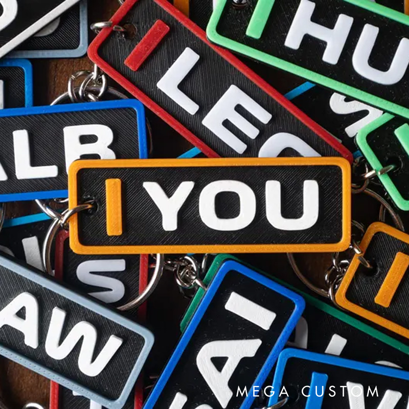 Personalized Racing Movie 3D Printed Keychain Acrylic Name Tag for Bags for Movie Lover