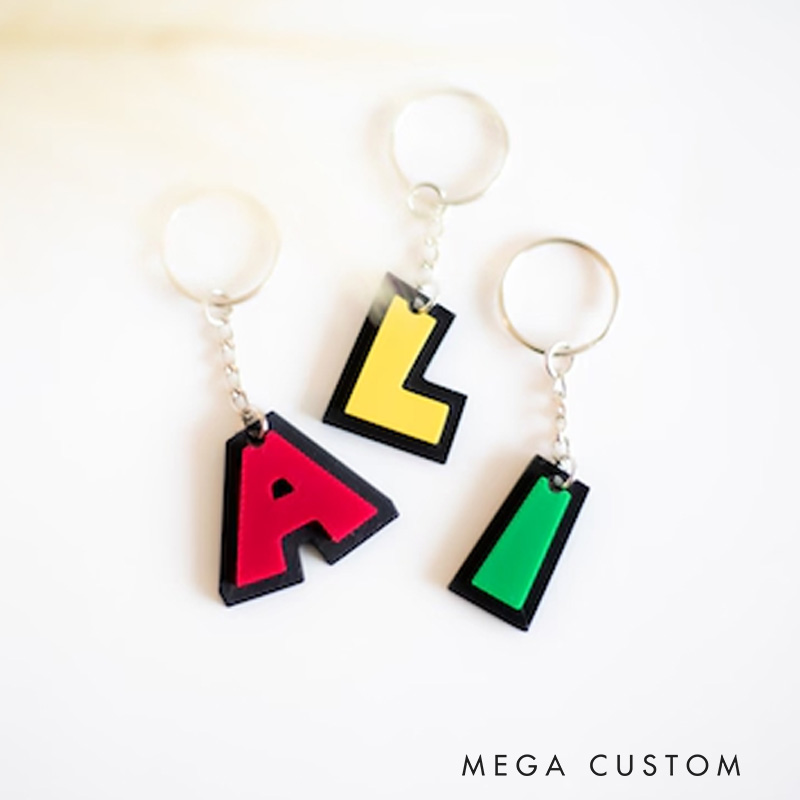 Personalized Super Gamer 3D Printed Keychain Acrylic Name Tag for Bags for Game Lover
