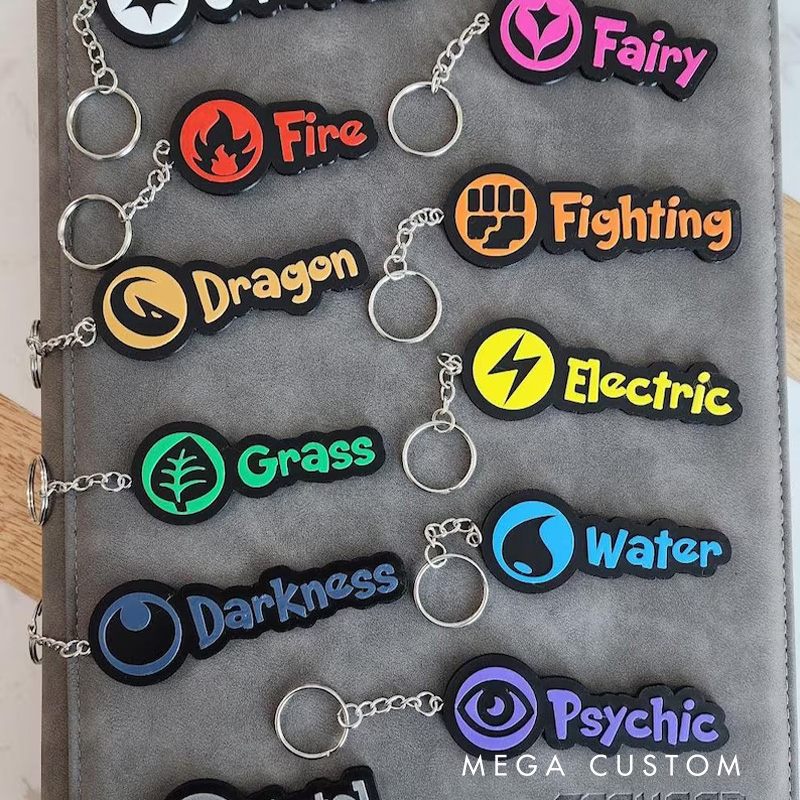 Personalized Trainer Nature Gamer 3D Printed Keychain Acrylic Name Tag for Bags for Game Lover