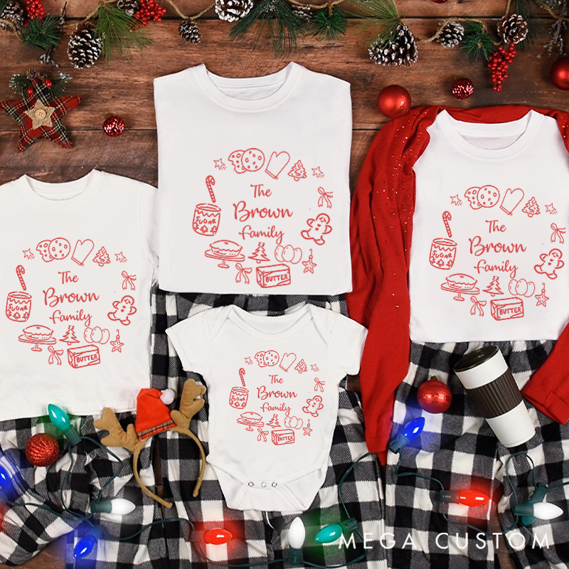 Personalized Family Christmas Baking Matching Outfits for Cozy Moments with Family