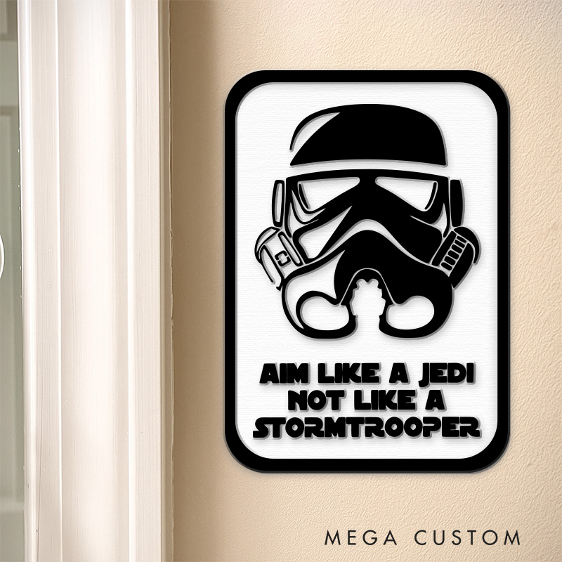 Personalized Funny Galaxy 3D Printed Bathroom Sign Funny Acrylic Room Sign for Movie Lovers