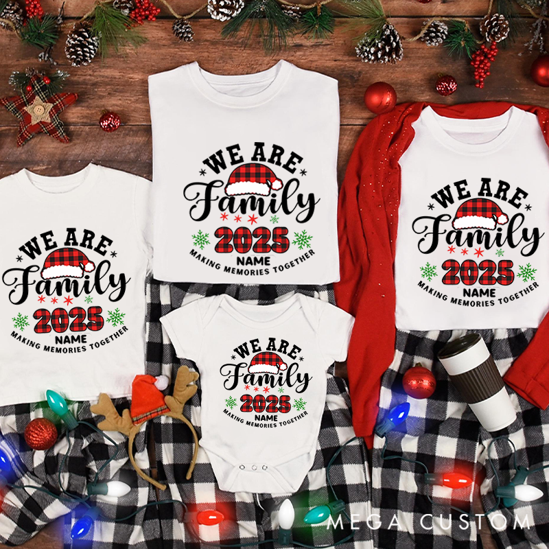 Personalized Merry Christmas Family Matching Outfits with a Whimsical Santa Claus