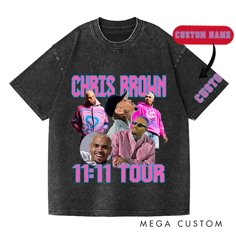 Personalized Hip Hop Music Tour Washed T-Shirts Concert Shirt Gift for Fans Country Music Music Lover