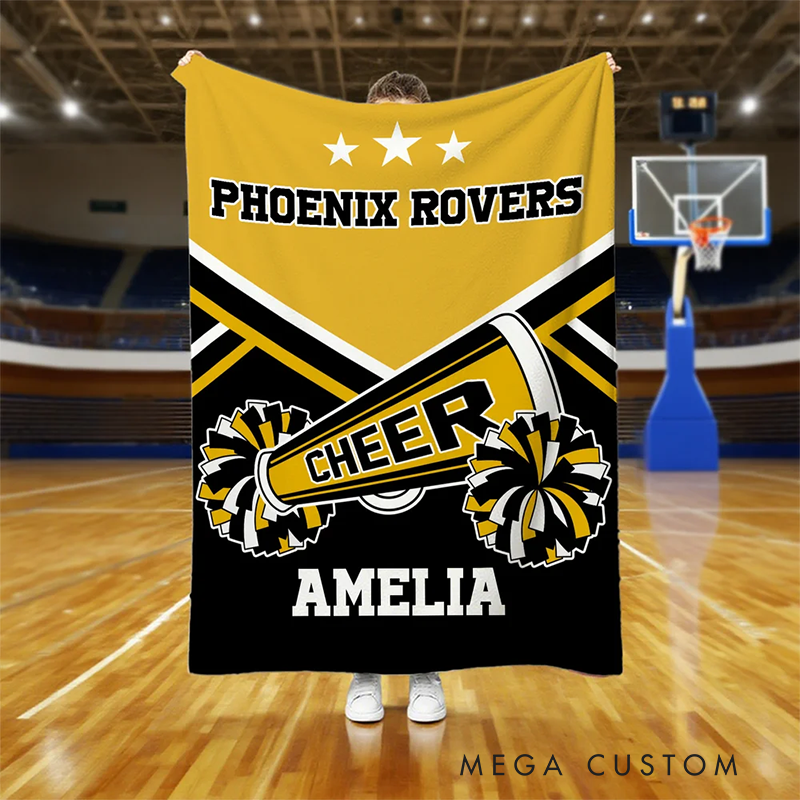 Personalized Cheerleading Blanket with Custom Name and Team Design