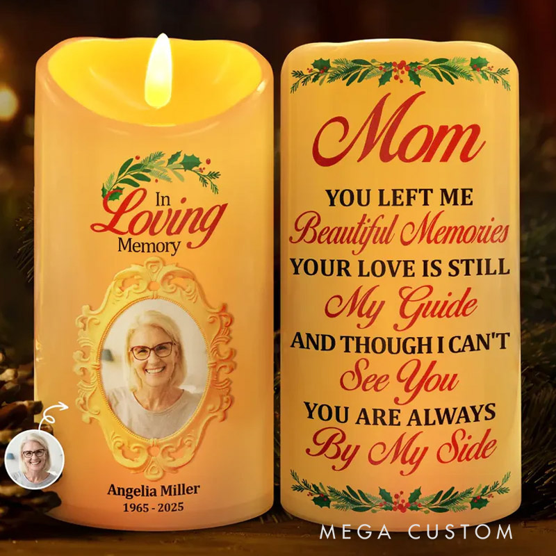 Personalized Flameless LED Candle You Are Always By My Side Custom Photo LED Candle Sympathy Gift