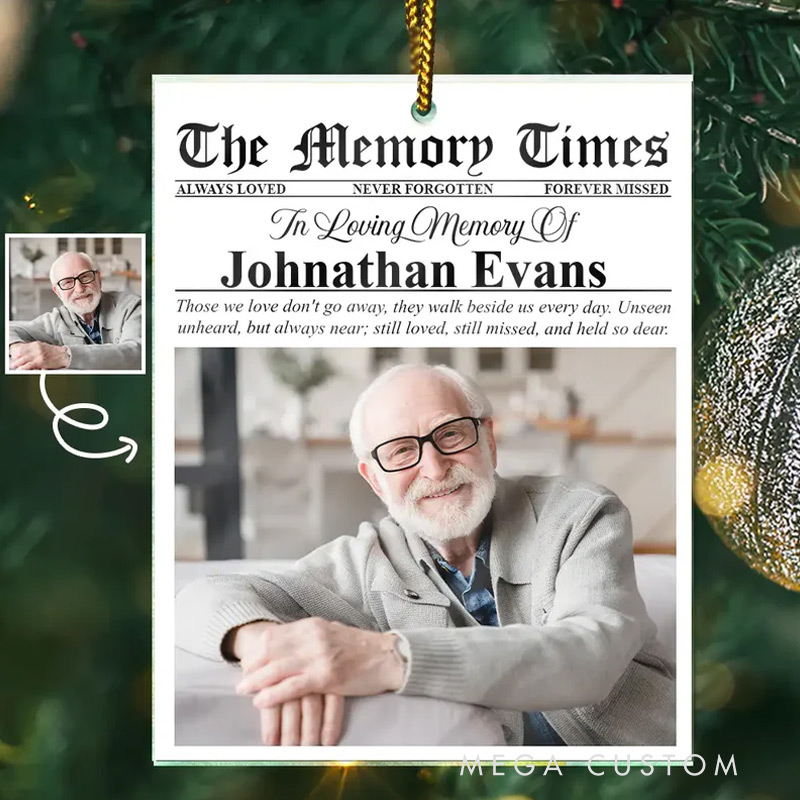 Personalized Memorial Photo Ornament Custom The Memory Times Christmas Ornament Sympathy Gifts 
