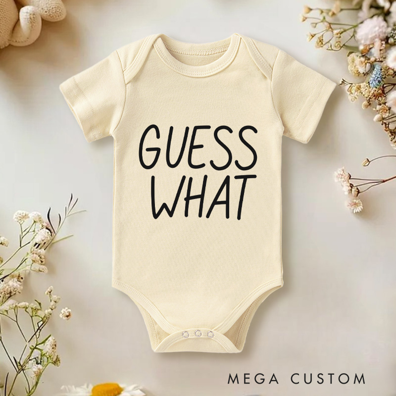 Personalized Guess What Chicken Butt Baby Baby Onesie Baby Shower Gift Double Sided Baby Onesie