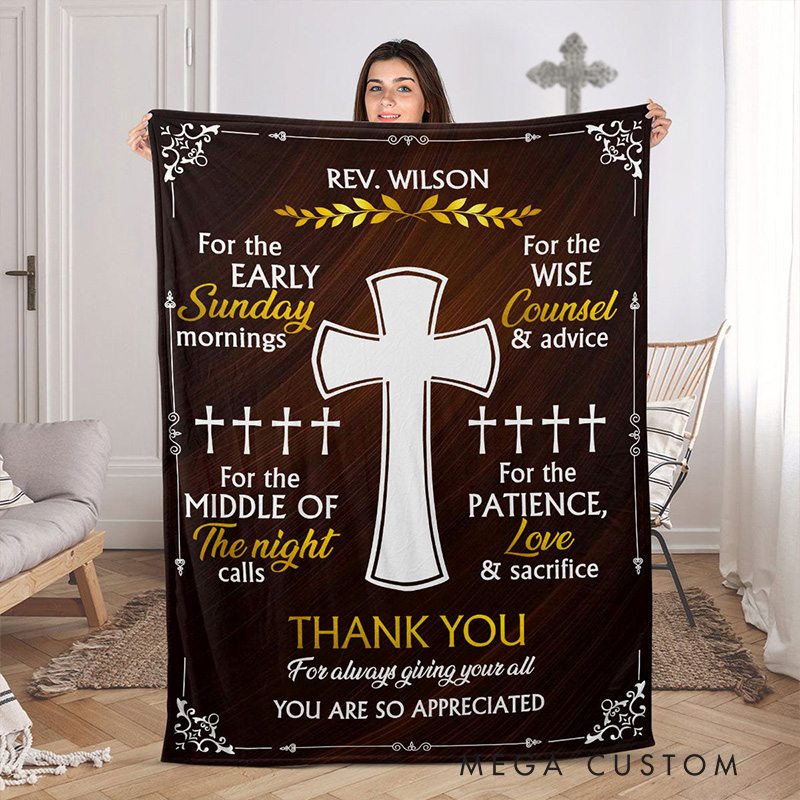 Personalized You are So Appreciated Soft Throw Blanket with Name and Year Home Decor Appreciation Gift for Christian Pastor
