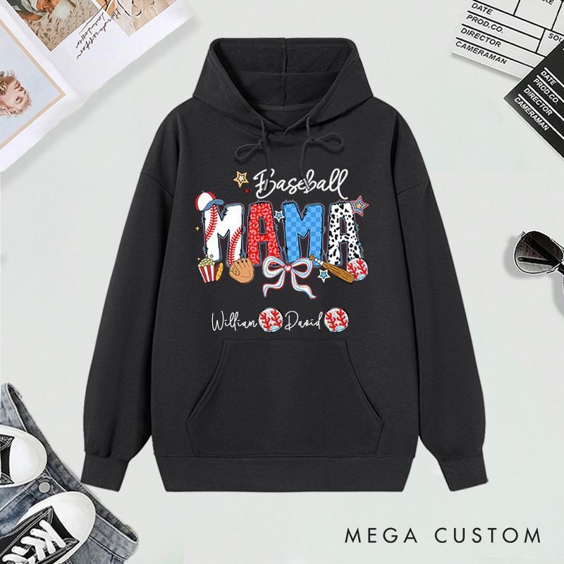 Personalized Baseball Hoodies with Custom Name and Design for Mom Nana and More